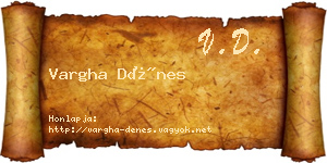 Vargha Dénes névjegykártya
